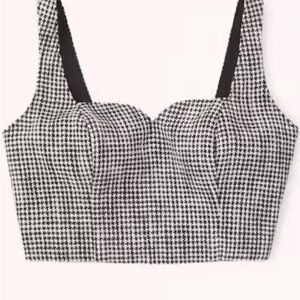 A&F Houndstooth Black and White Crop Top